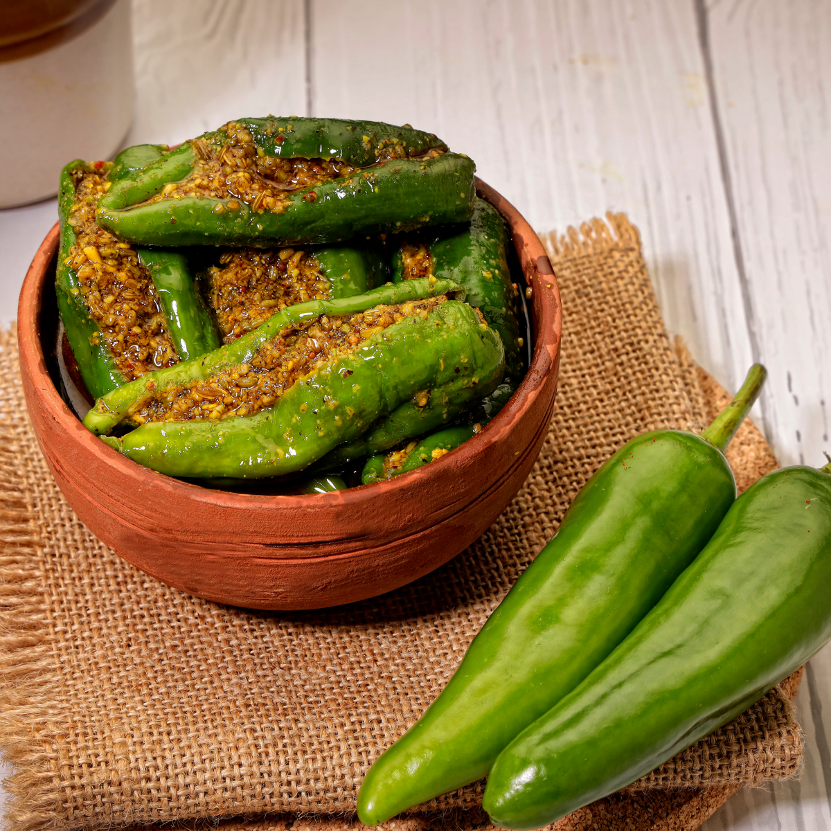 Stuffed Green Mirchi Pickle