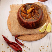 Swaadrani traditional North Indian style Lemon Pickle (Nimbu ka Achar) made with fresh diced lemons, mustard oil, and authentic aromatic spices in a bowl.