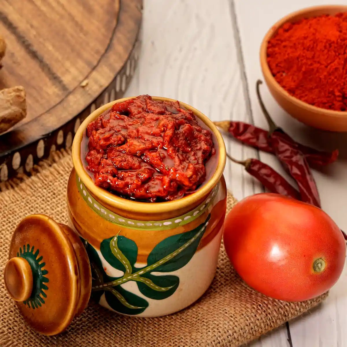 Swaadrani homemade tomato pickle jar